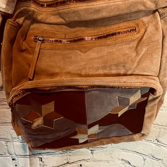 COPY - Free People Suede Multicolor RARE crossbody/ Zipper Bag. NWOT - Picture 4 of 10